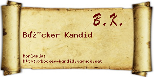 Böcker Kandid névjegykártya